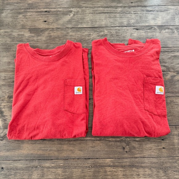 Carhartt Other - Carhartt Mens XL Loose Fit Pocket T-Shirt Bundle orange‎ red Short & Long Sleeve